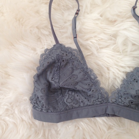 nwt uo grey rose gold lace delicate bralette - Picture 6 of 6